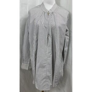 MARNI Commessa Cotton White Black Blouse Size 40 M Made In Italy Gold Buckle